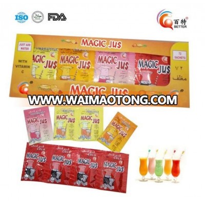 Assorted fruity flavor orange juice concentrate powder